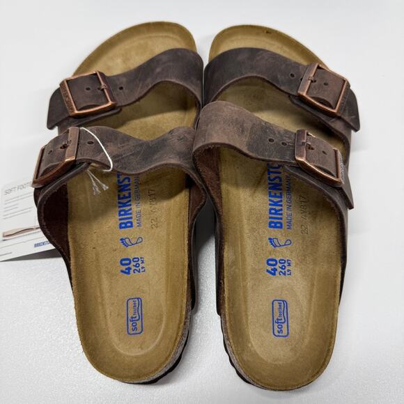 NIB • Birkenstock Arizona Soft Footbed Oiled Leather Size: 40 L9/M7 Normal Width - Picture 4 of 8